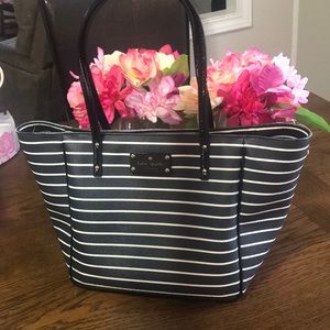 Navy & white stripe Kate Spade Tote